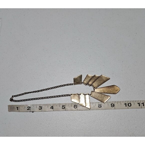 African Inspired Tigress Bib Statement Necklace Gold Tone Textured Jewelry Women - Picture 5 of 6